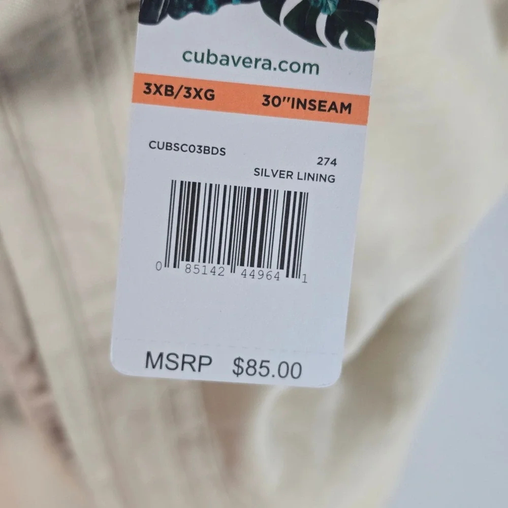 Cubavera Mens 3XB Linen Blend Drawstring Pants Silver Lining Beige CUBSC03BDS